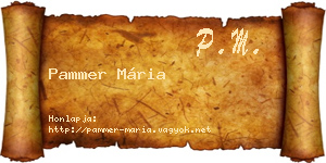 Pammer Mária névjegykártya